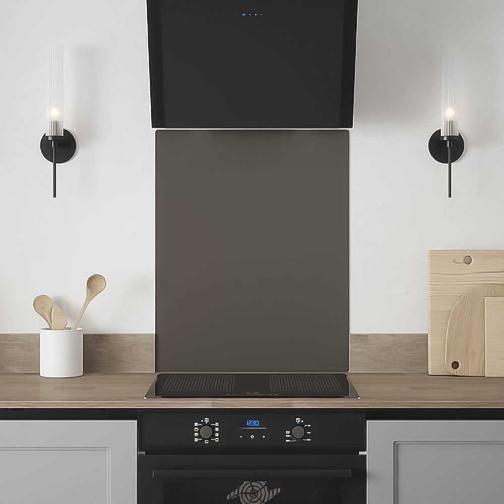 Metallico Gunmetal Stainless Steel Kitchen Splashback 60 x 75 cm Image 1