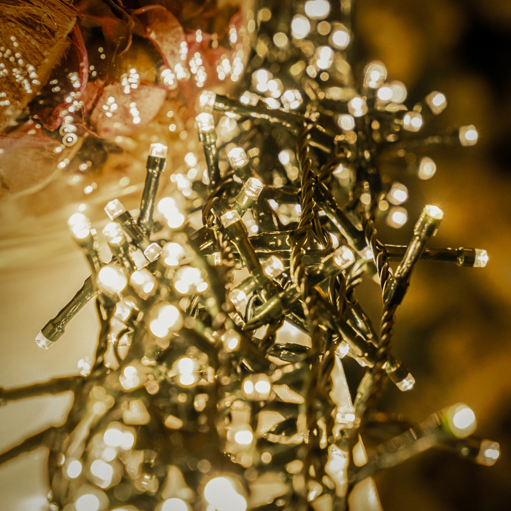 The Christmas Centre 500 Warm White LED Multifunction Green Cable Compact String Light 12.5m Image 3