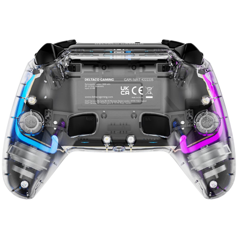 Deltaco Transparent RGB LED PlayStation 4 Bluetooth Controller Image 4