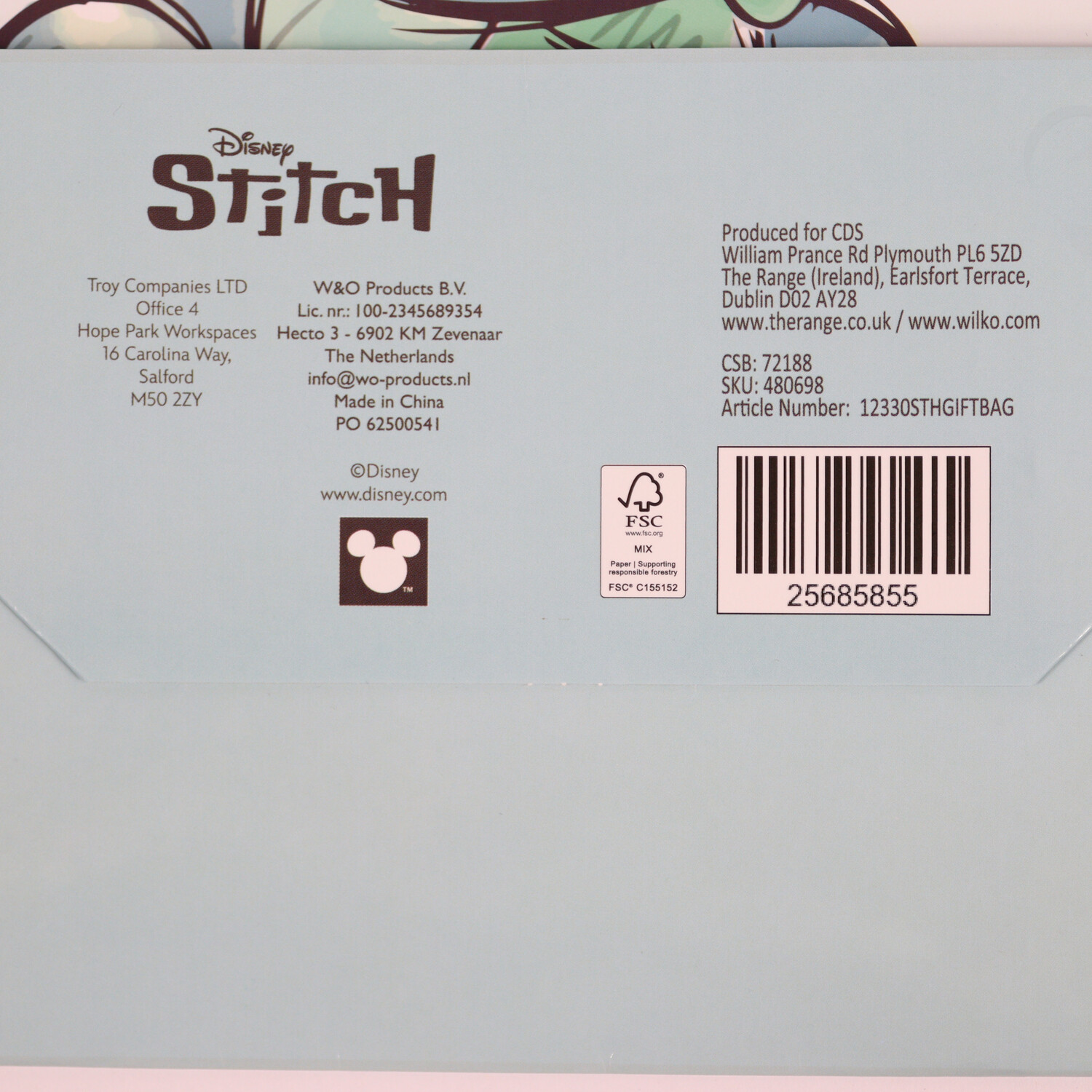Stitch Gift Bag Blue Image 3
