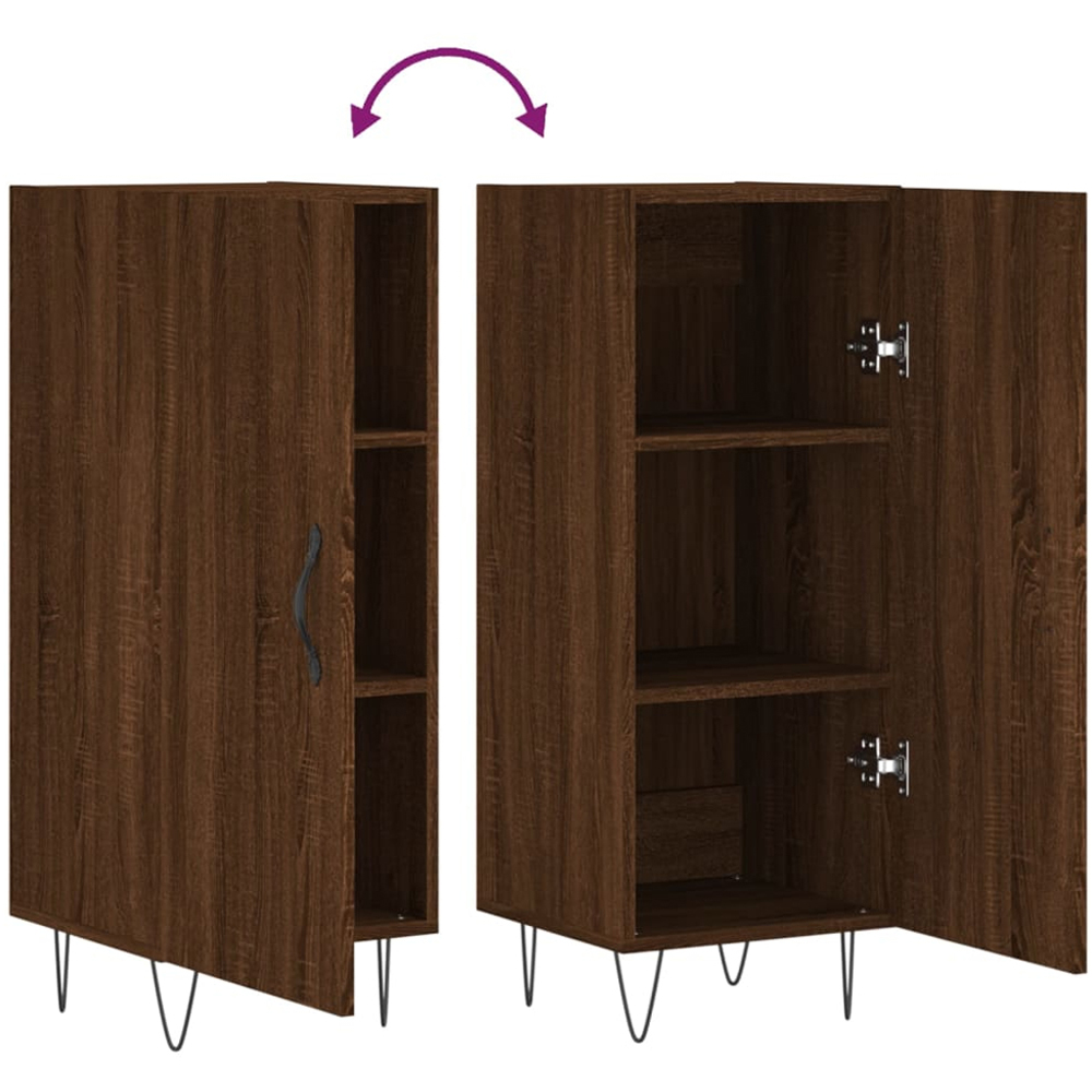 vidaXL Single Door Brown Oak Sideboard Image 9