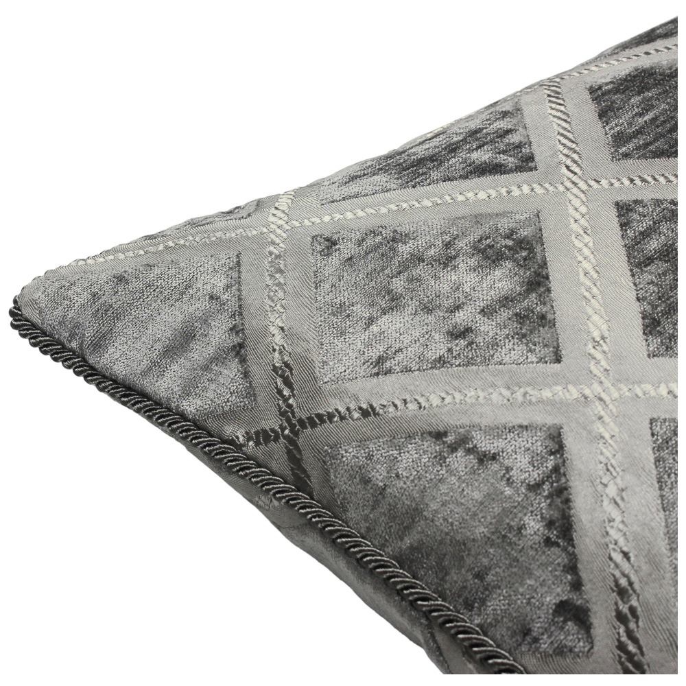 Paoletti Hermes Graphite Chenille Cushion Image 3