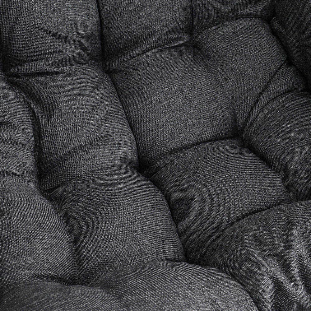 Living and Home Black Densely Woven Rattan Hanging Egg Chair Image 6