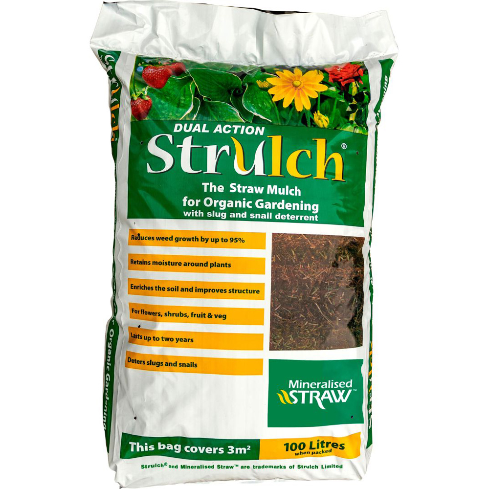 Thompson and Morgan Strulch Garden Mulch Bag 100L 20 Pack Image 1