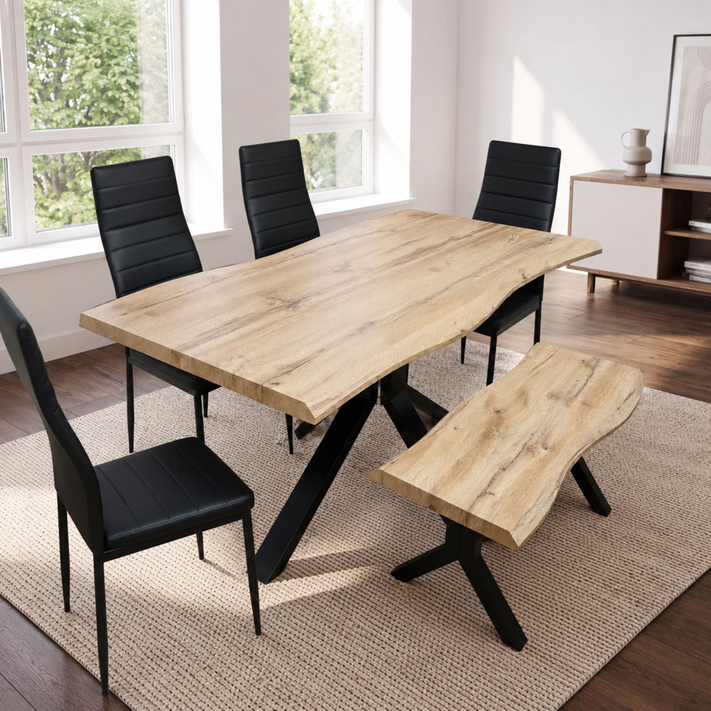 Kosy Koala 4 Seater Wooden Dining Set Black Image 1