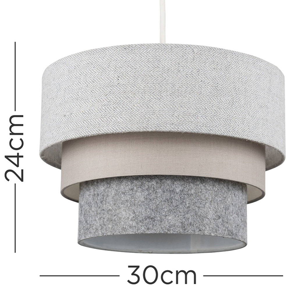 ValueLights Aztec 3 Tier Grey Herringbone Ceiling Light Shade Image 5