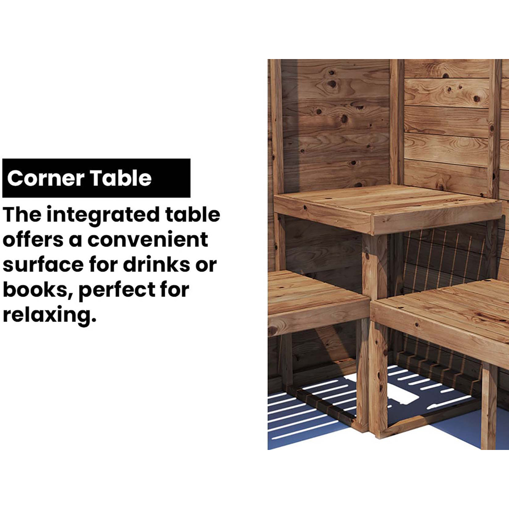Dunster House Apocallipo 4 Seater 7 x 7ft Brown Pent Corner Arbour with Glazed Panels Image 7