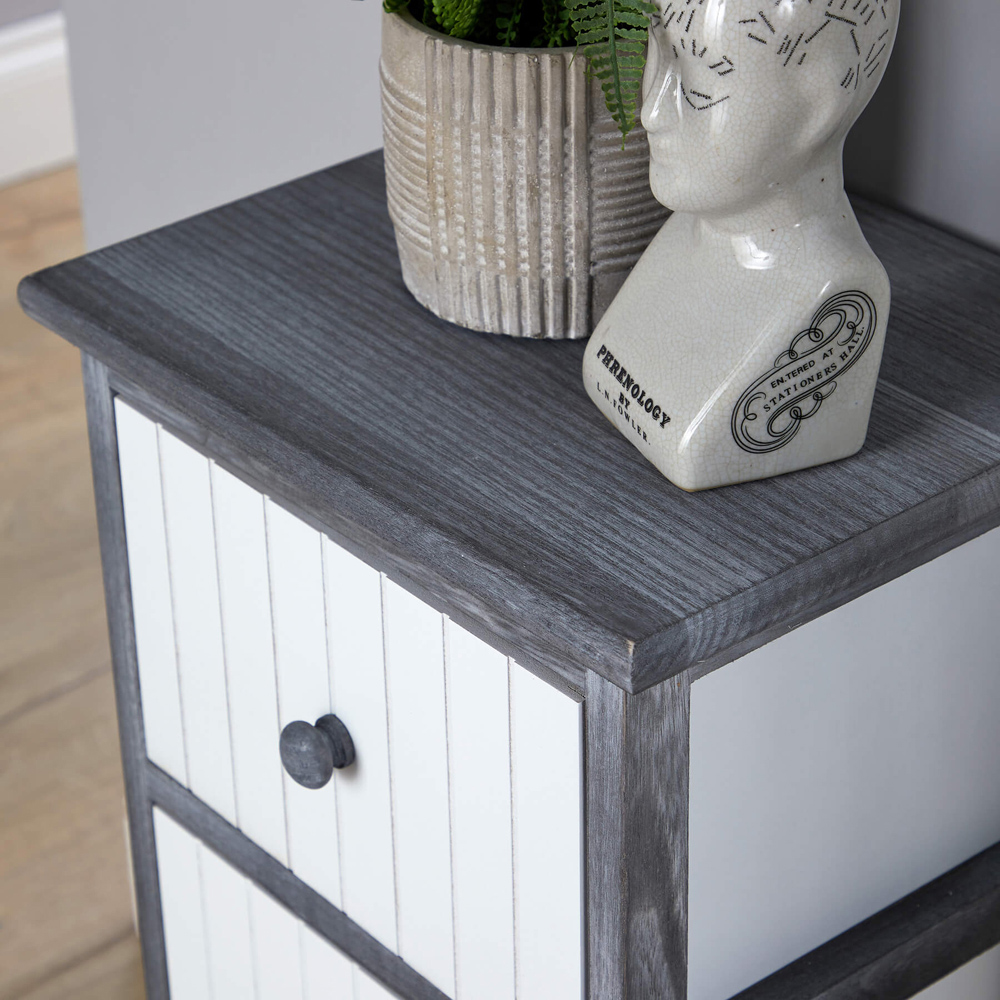 Home Source Mosbach 3 Drawer Black and White Solid Wooden Storage Unit Image 3