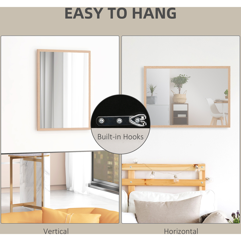 Portland Rectangular Wall Bathroom Mirror 70 x 50cm Image 6