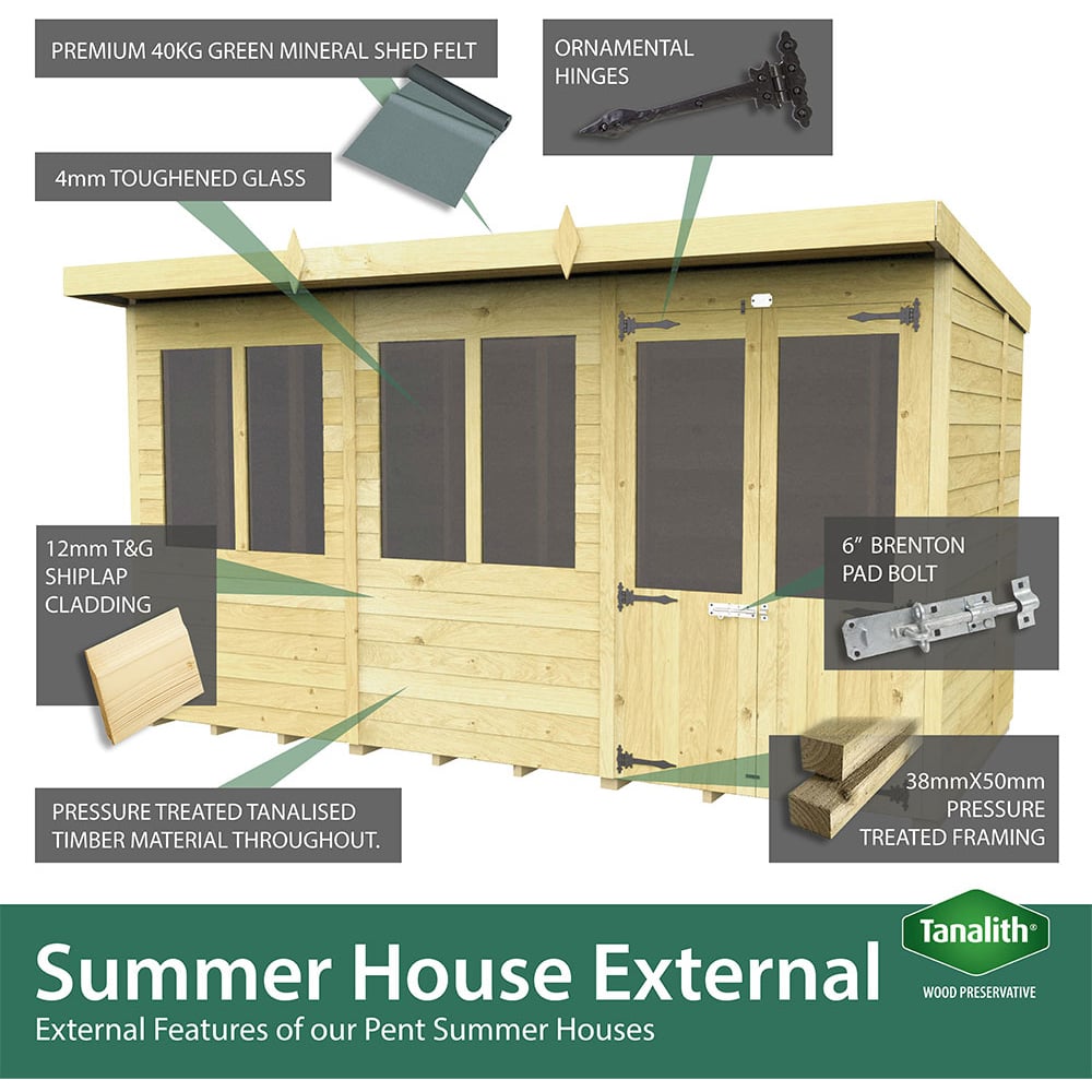 DIY Sheds 14 x 7ft Tongue and Groove Timber Pent Summerhouse Image 4