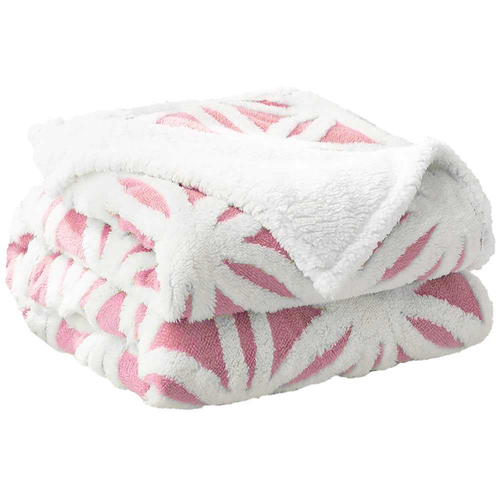 Velosso Coral Pink Orbit Sherpa Throw 150 x 200cm Image 1