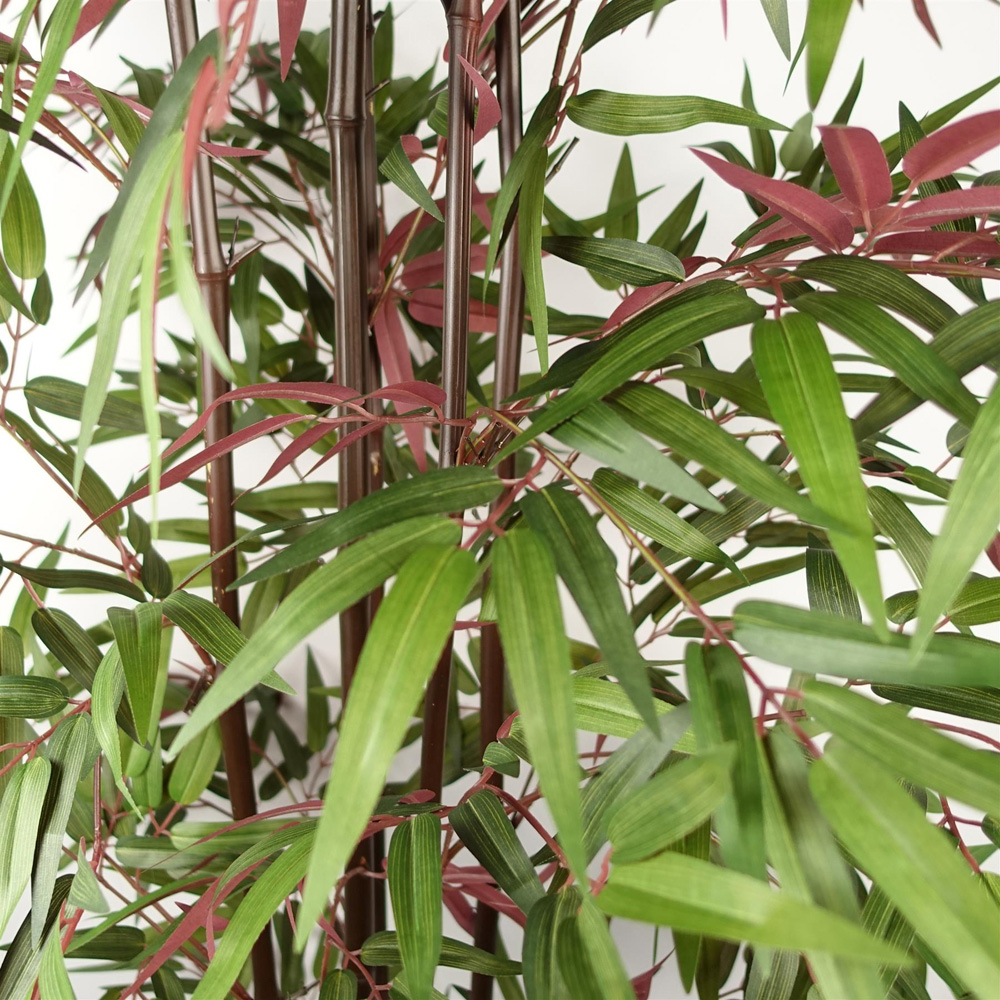 Leaf Red Green Leaf Bamboo Artificial Plant in Pot 6ft Image 4