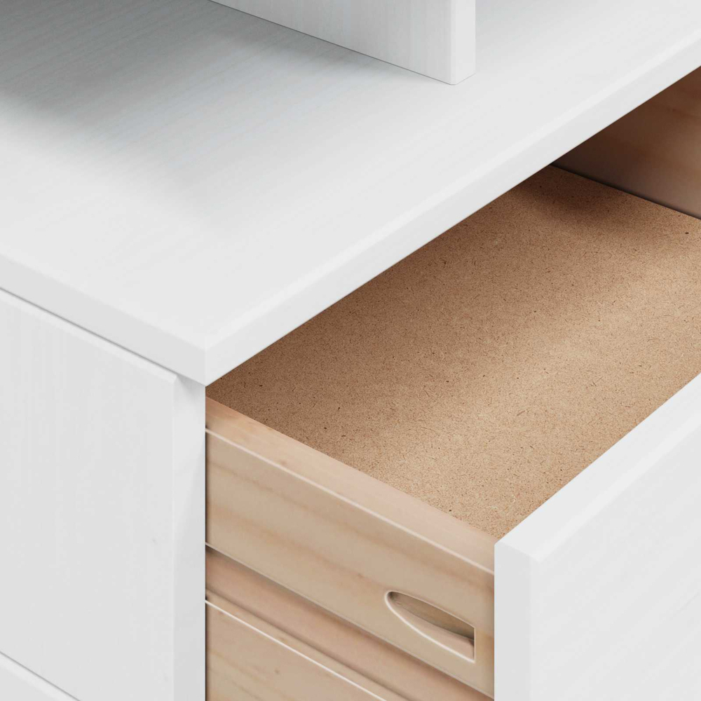 vidaXL Single Drawer 2 Shelf White Wall Mounted Bedside Cabinet Image 8