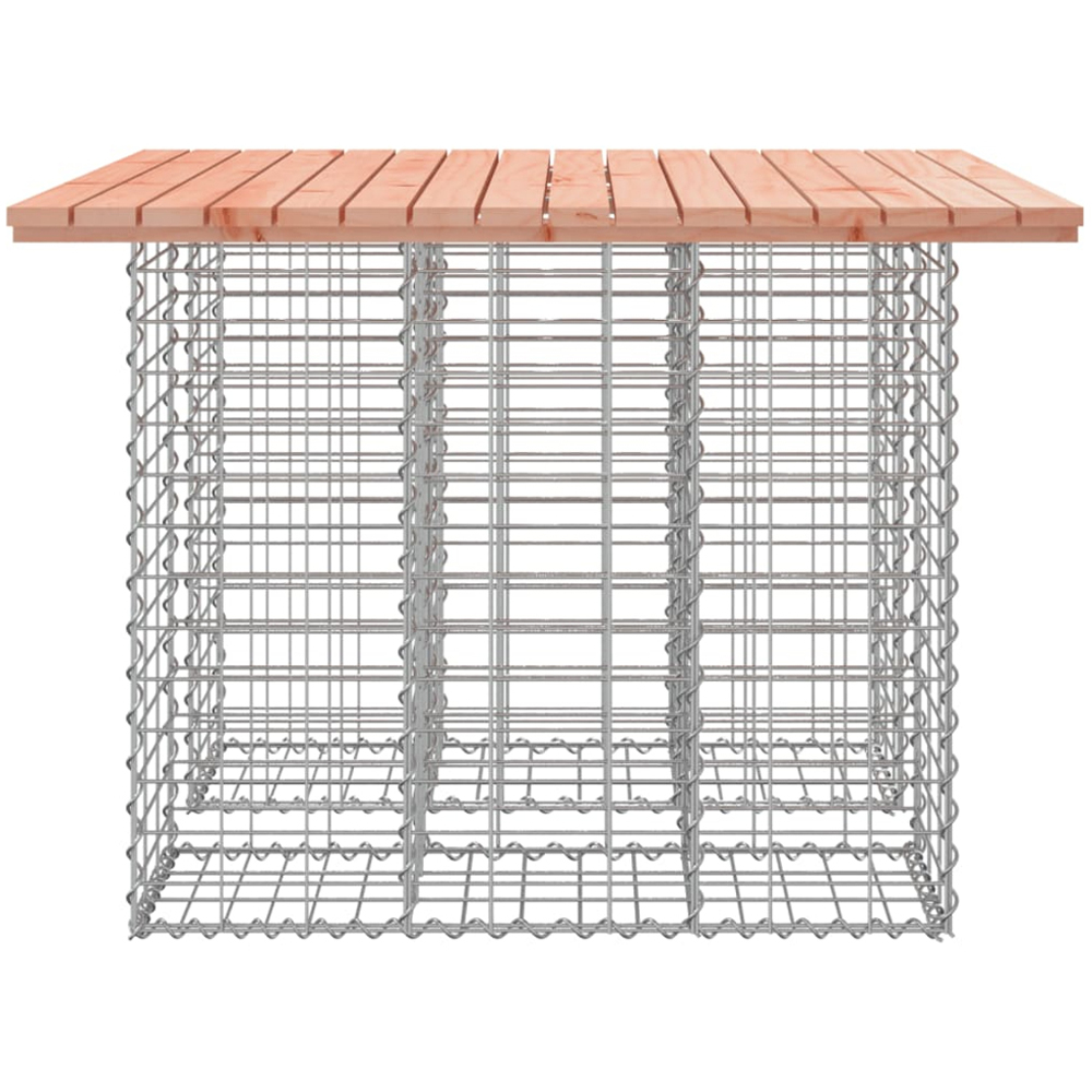 vidaXL Natural Solid Douglas Wood Gabion Design Garden Table 100 x 102 x 72cm Image 3