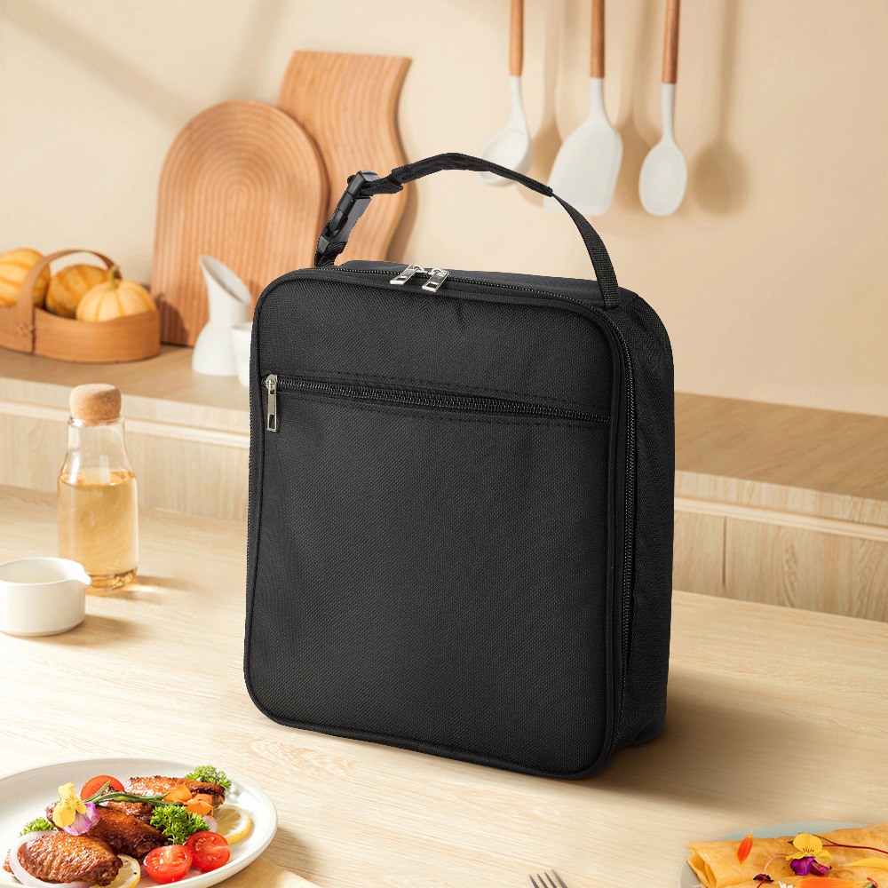 Living and Home Black 600D Oxford Cloth Portable Insulated Lunch Bag Image 7