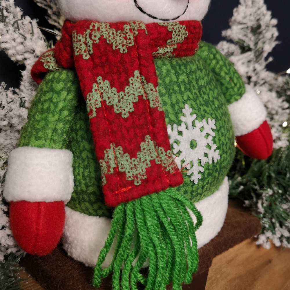 Samuel Alexander Red Plush Christmas Snowman Stocking Holder 28cm Image 6