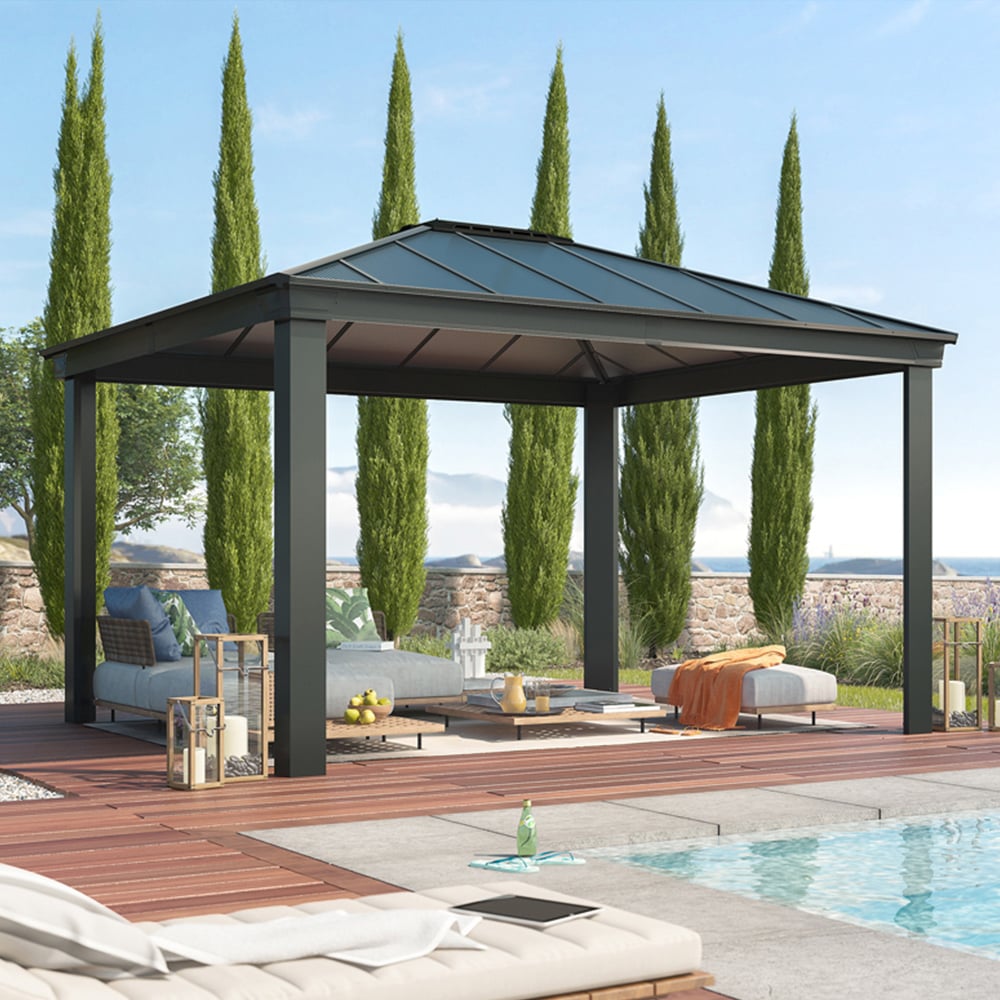 Palram Canopia Dallas 3.6 x 4.2m Grey Gazebo Image 1