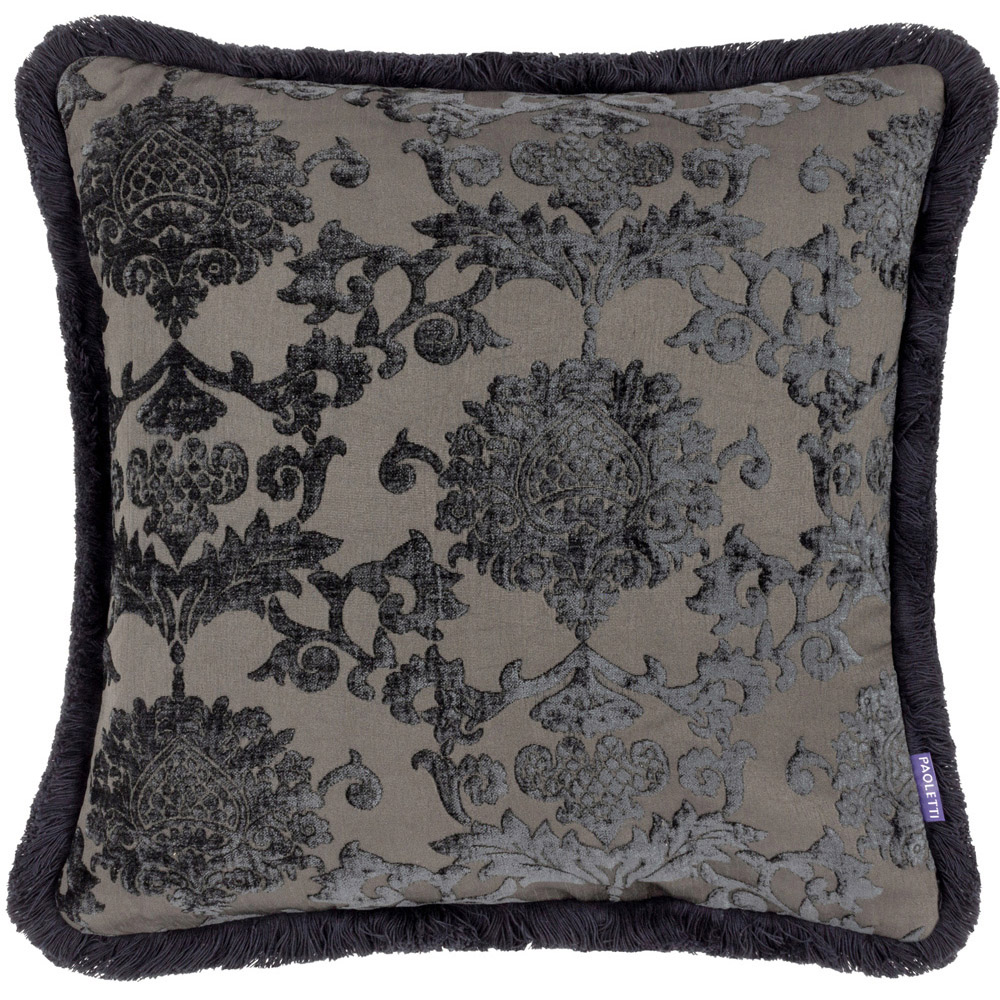 Paoletti Hanover Black Jacquard Cushion Image 1