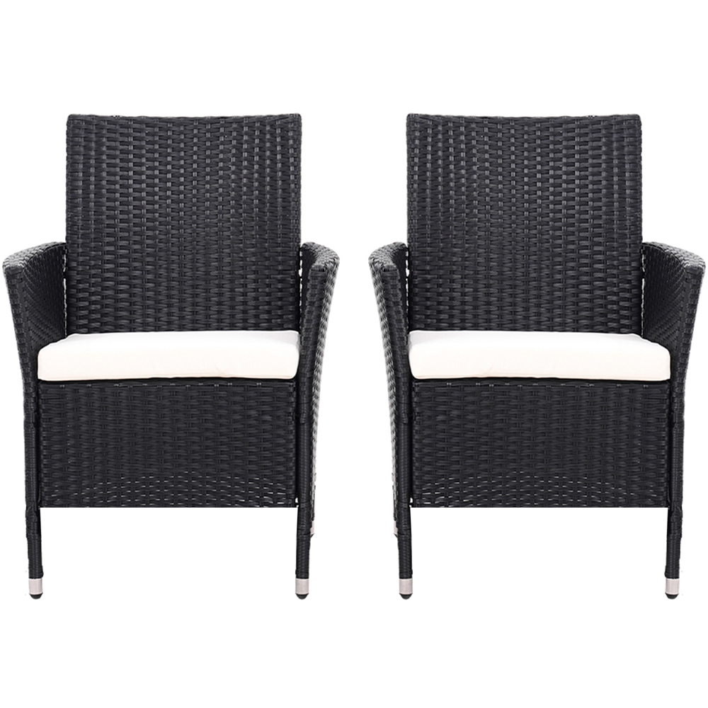 Living and Home Set of 2 Rattan Chair with Cushioned Seat Image 6