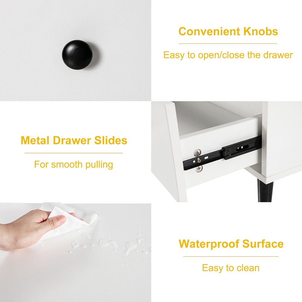 Costway 4 Drawer White Chest of Drawers Image 5