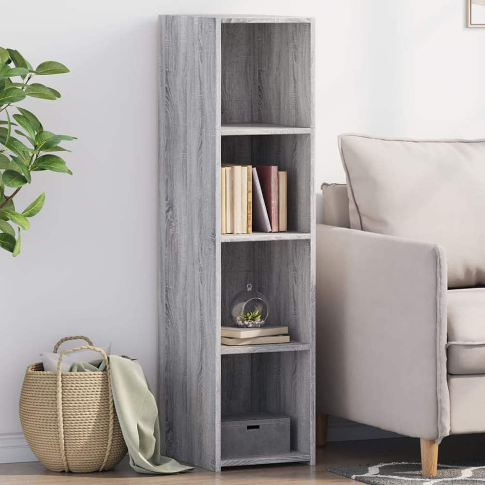 vidaXL 4 Shelf Grey Sonoma Compact Highboard Image 1