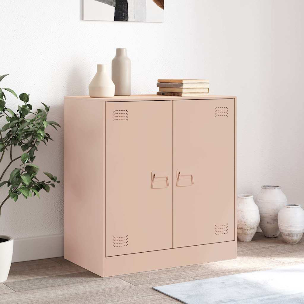 vidaXL 2 Door Pink Steel Sideboard Image 3