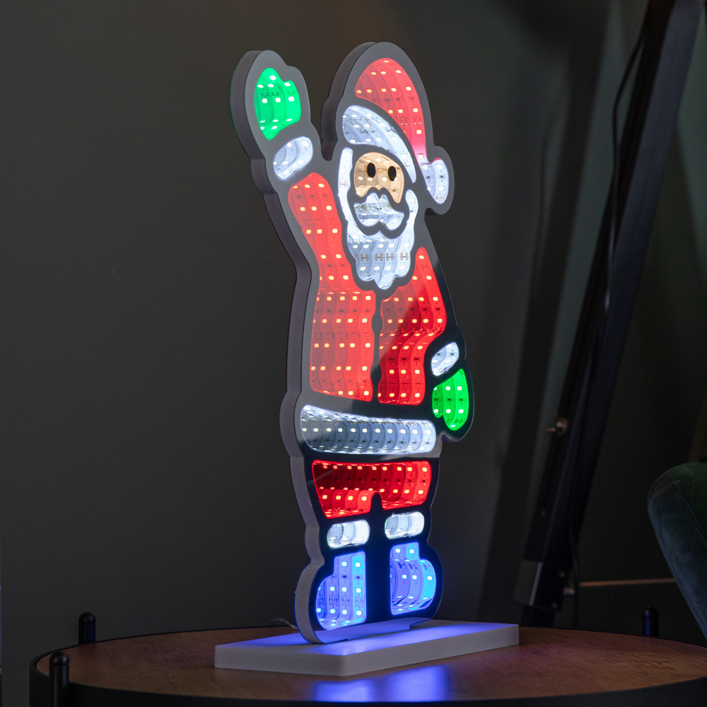 Samuel Alexander Multicolour LED Light Up Waving Santa Infinity Christmas Decoration 40cm Image 6