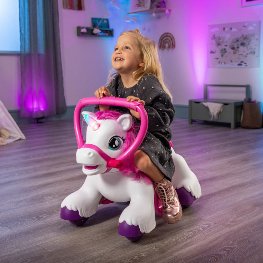 Xootz White Magical Unicorn Ride On Toy Image 2