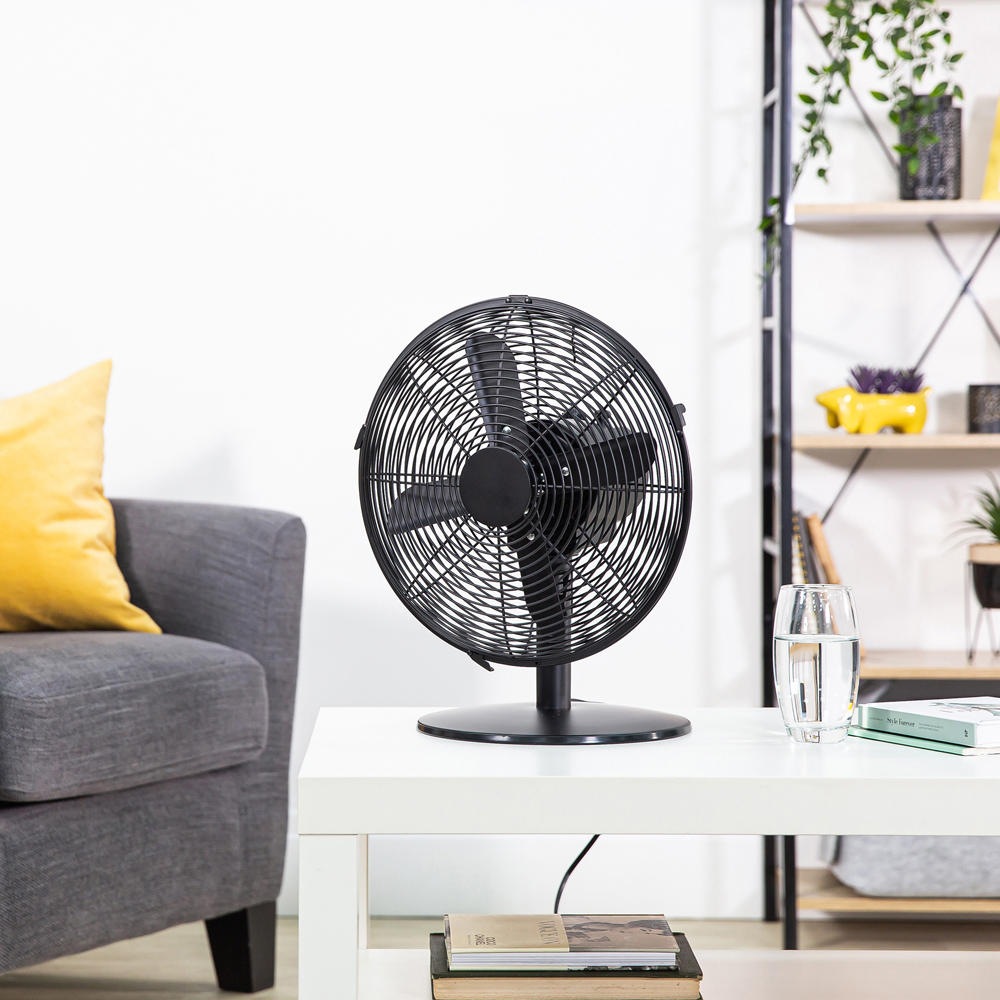 Zanussi Matt Black Metal Desk Fan 12 inch Image 4