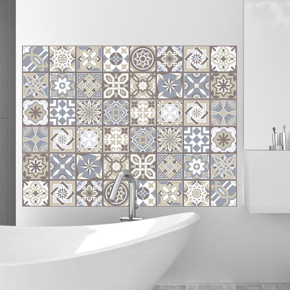 Walplus Limestone Grey Self Adhesive Tile Sticker 12 Pack Image 2