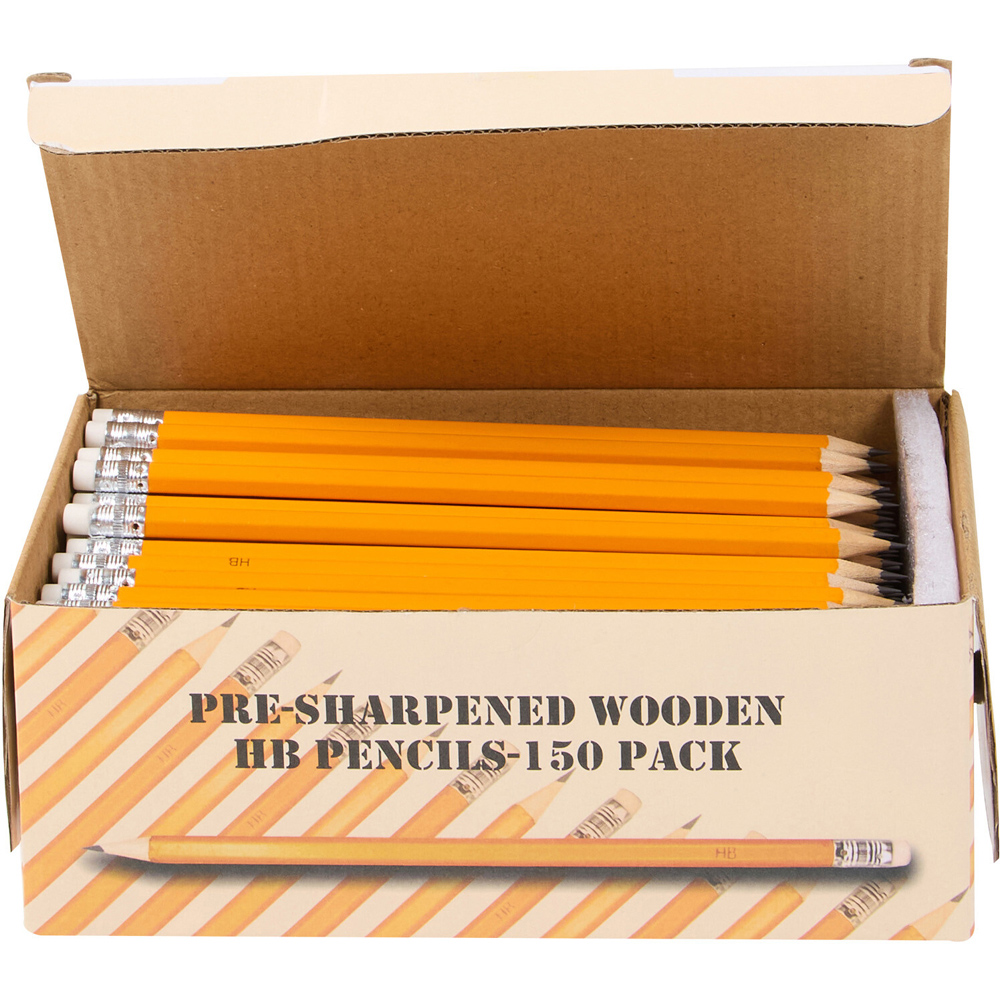 Pack of 150 Pre-Sharpened Wooden HB Pencils Image 5