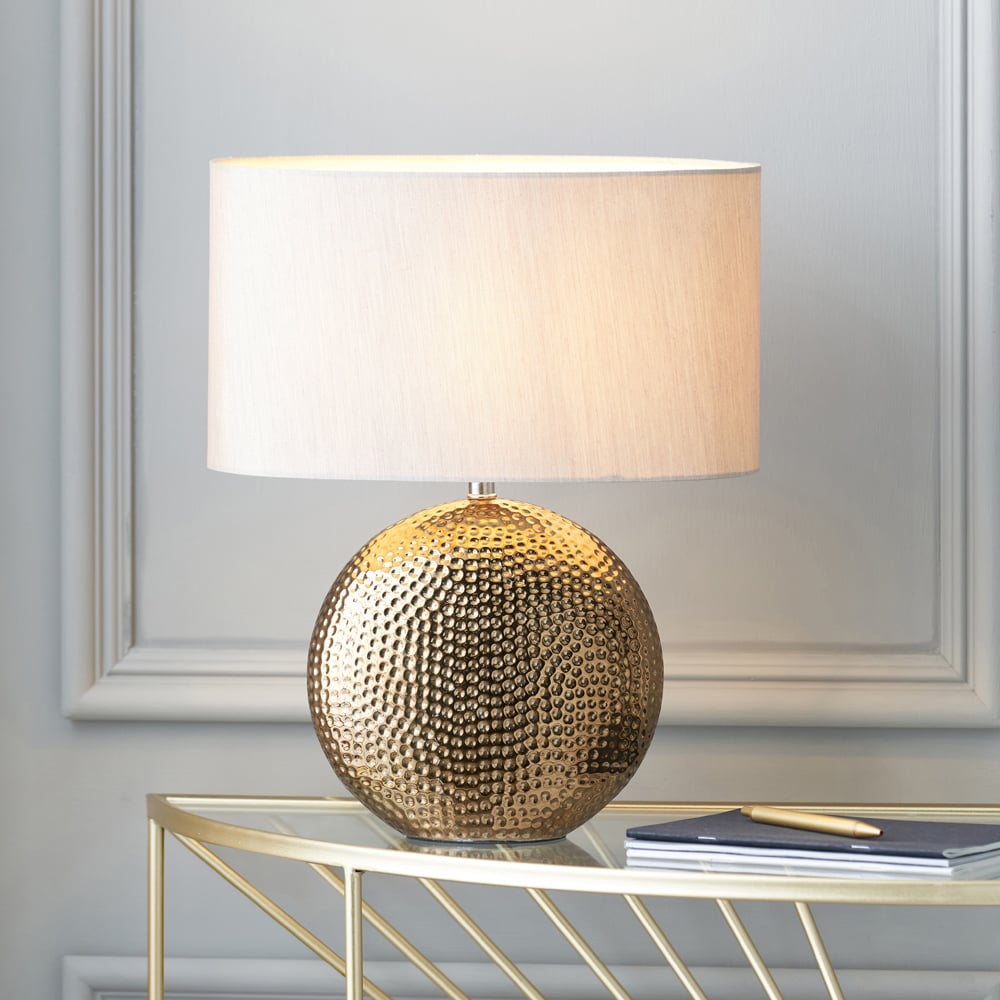 Pacific Lifestyle Mabel Bronze Dot Textured Ceramic Table Lamp Image 2