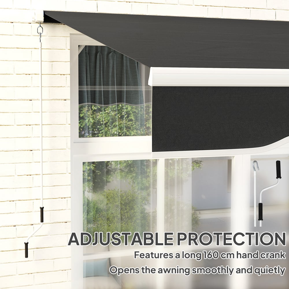 Outsunny 2.5 x 2m Black Retractable Canopy Image 5
