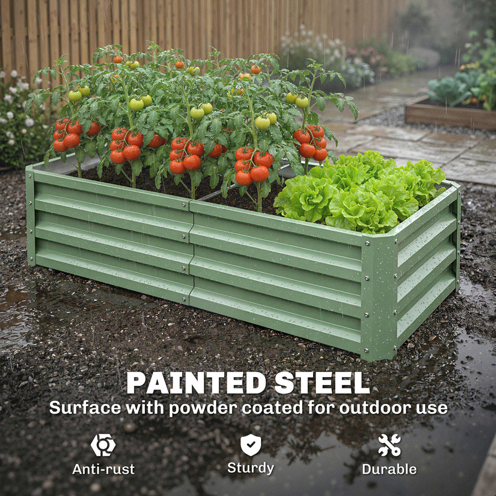 Outsunny Light Green Raised Garden Bed 120 x 60 x 30.5cm Image 3