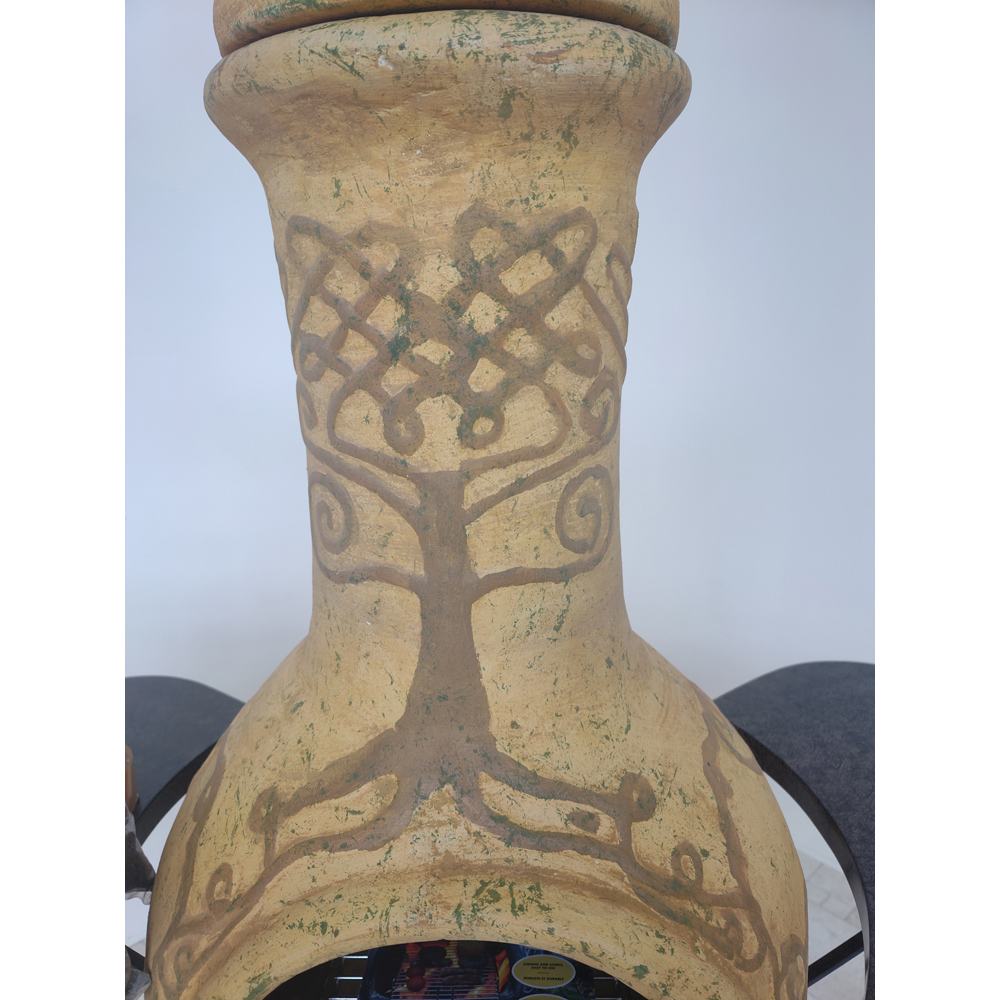 Gardeco BBO-C8D.57 Grill Lava Stones and Cradle Clay Chiminea BBQ Bundle Image 4