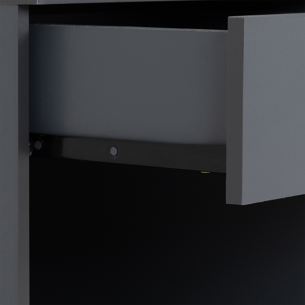 Seconique Dakota Single Drawer Dark Grey Bedside Table Image 6