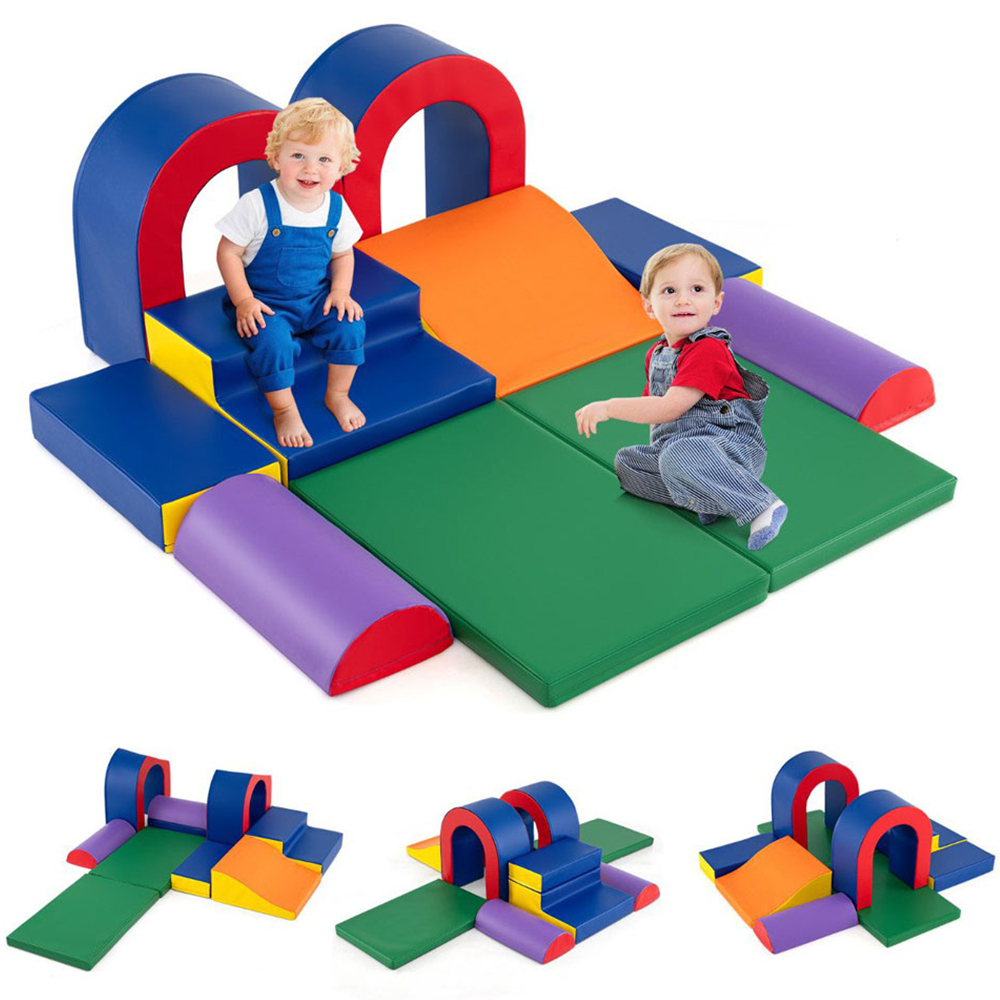 Costway Multicolour Foam Climbing Block Set 10 Piece Image 4