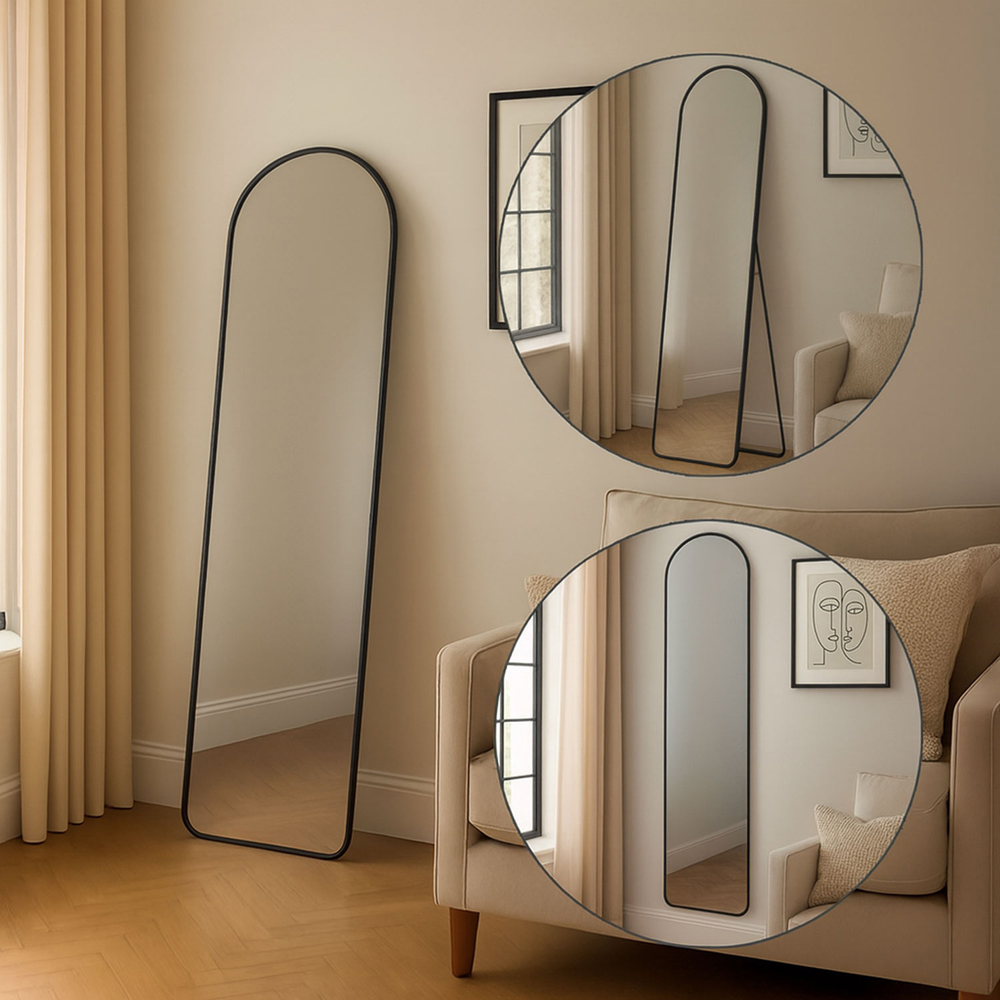 Neo Black Metal Frame Full Length Mirror 40 x 150cm Image 5