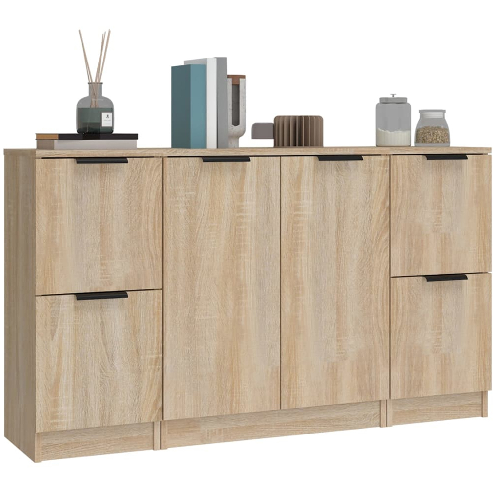 vidaXL 6 Door Sonoma Oak Sideboard 3 Piece Image 3