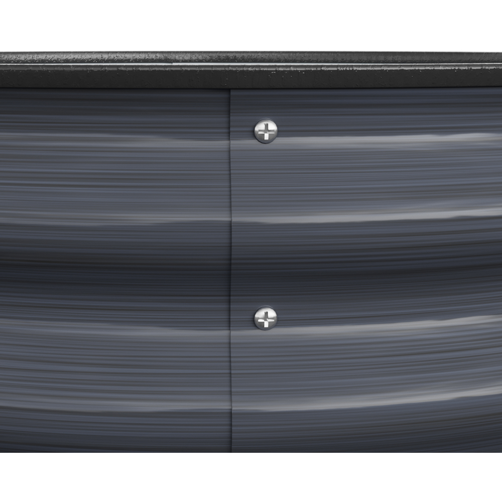 Living and Home Grey Round Metal Raised Garden Bed with Open Bottom 60 x 30cm Image 6
