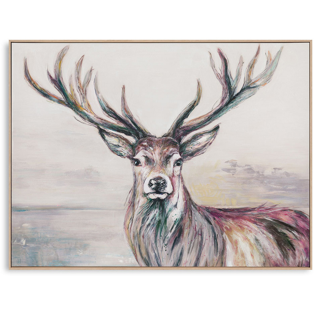 Noble Stag Sketched Effect Framed Canvas Image 3