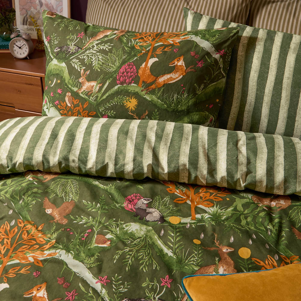 Furn Nya Double Forest Woodland Reversible Duvet Cover Set Image 3