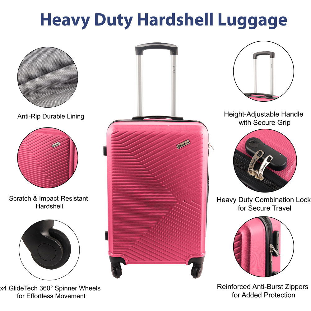 Groundlevel Infinity Set of 3 Pink Luggage Suitcase Image 3