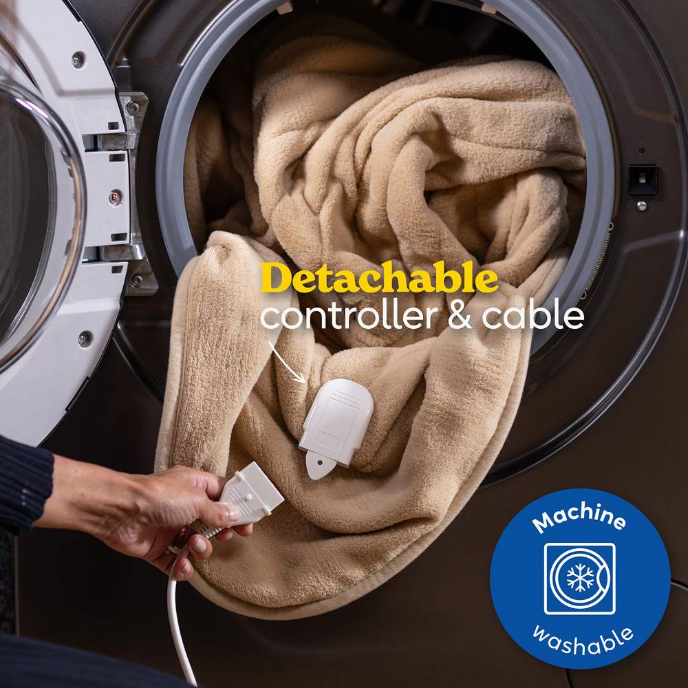 Russell Hobbs Beige Microfleece Heated Throw with Controller 130 x 180cm Image 6