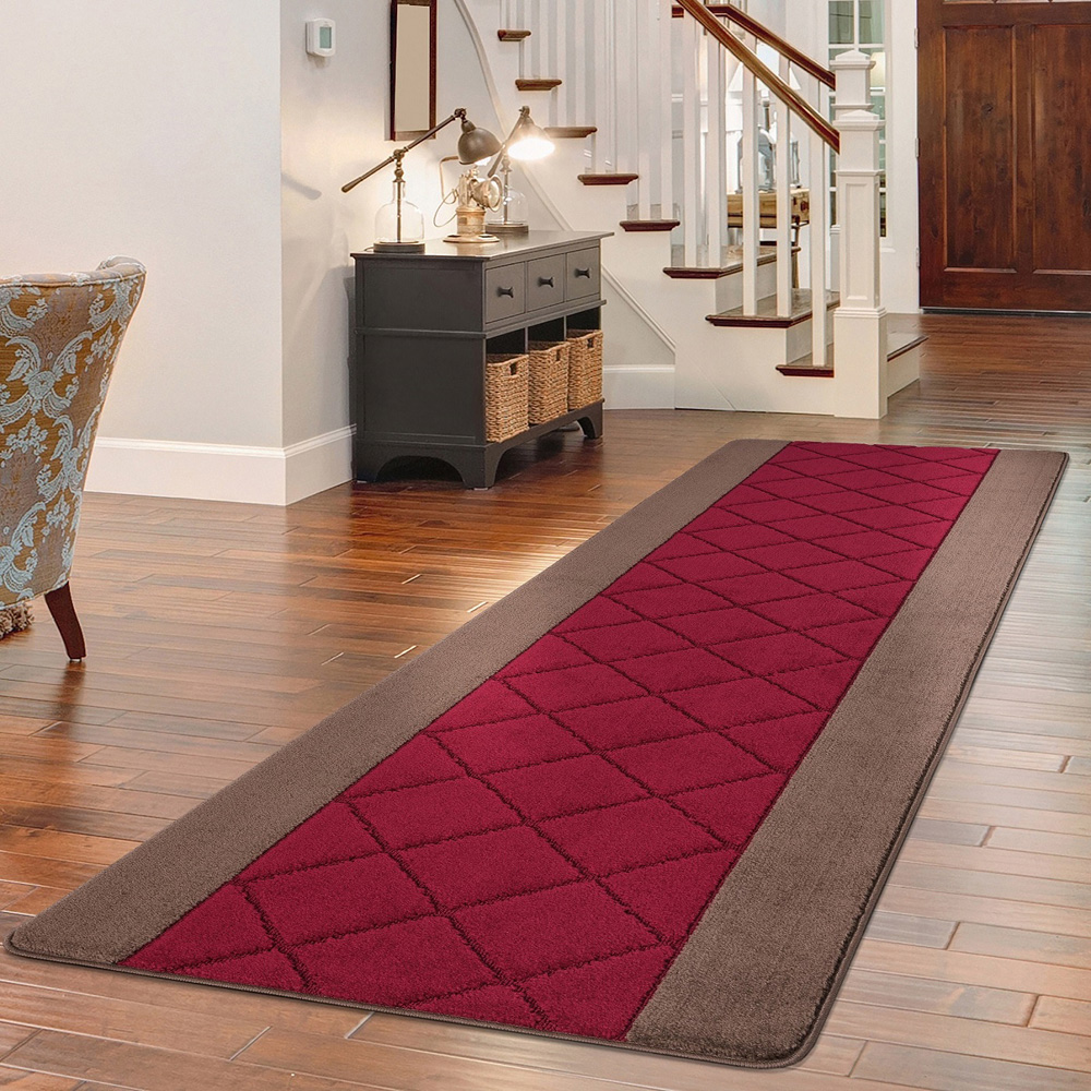 Smart Living Carmela Brown and Red Gel Back Non-Slip Mat 80 x 150cm Image 2