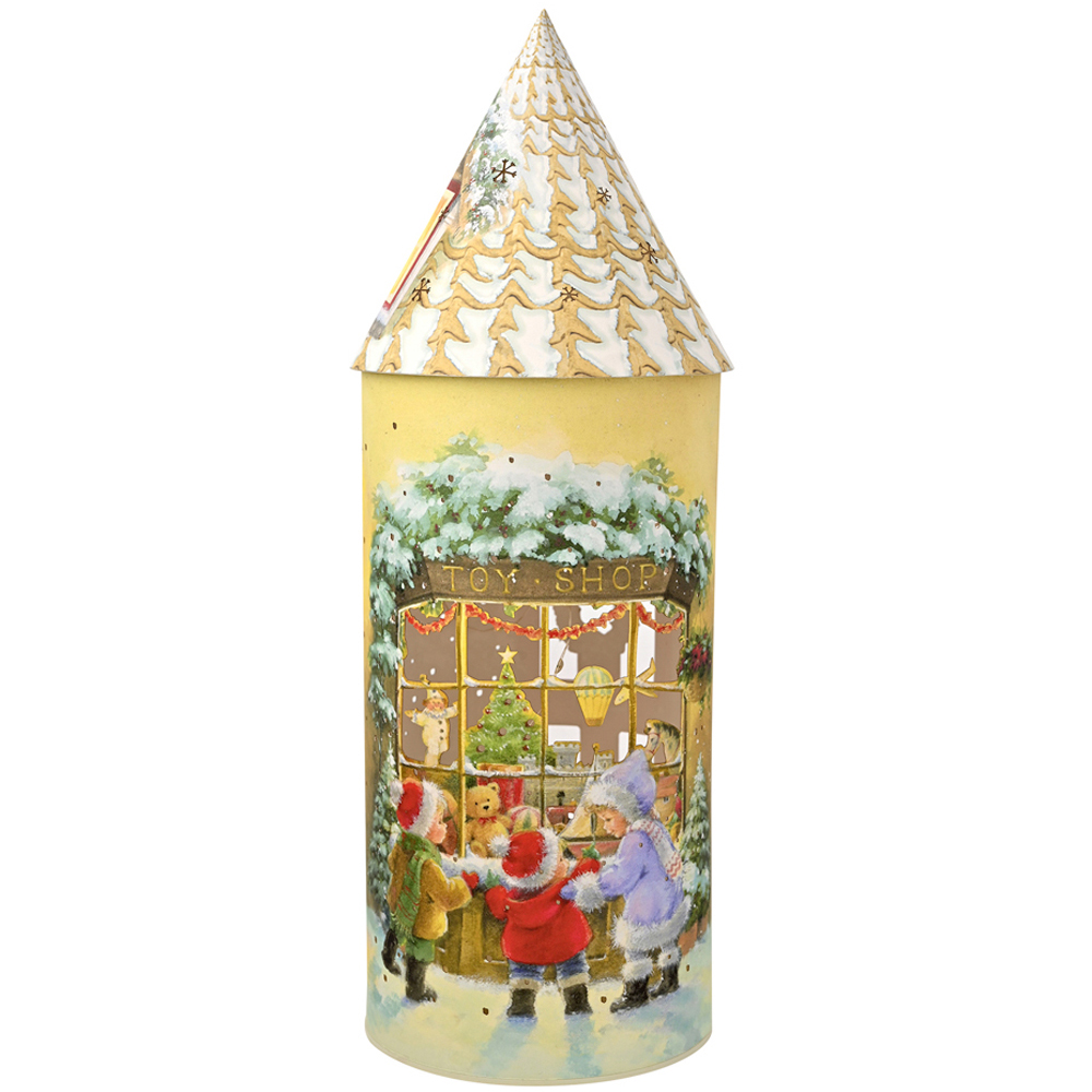 The Seasonal Gift Co Regal Tidings Toy Shop Round Large LED House Lantern 38cm Image 1