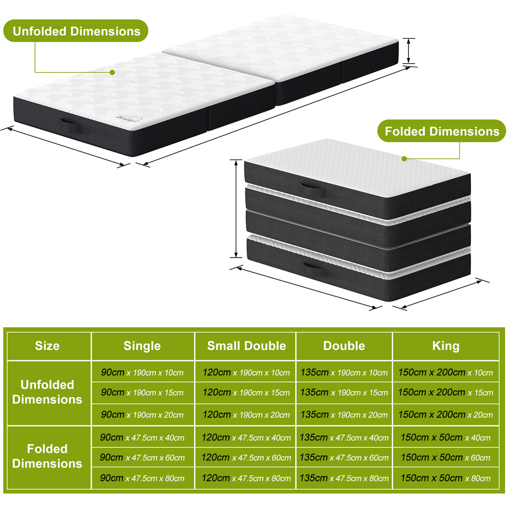 Rattrix Double Grey Memory Foam Futon Folding Floor Mattress with Removable Cover 6 inch Image 9
