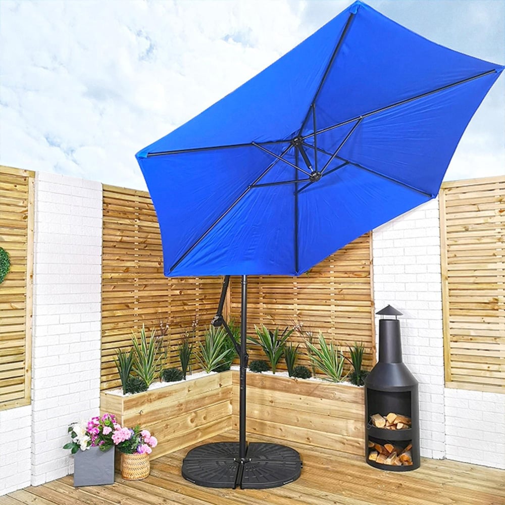 Samuel Alexander Blue Cantilever Parasol with Crank Handle 3m Image 4