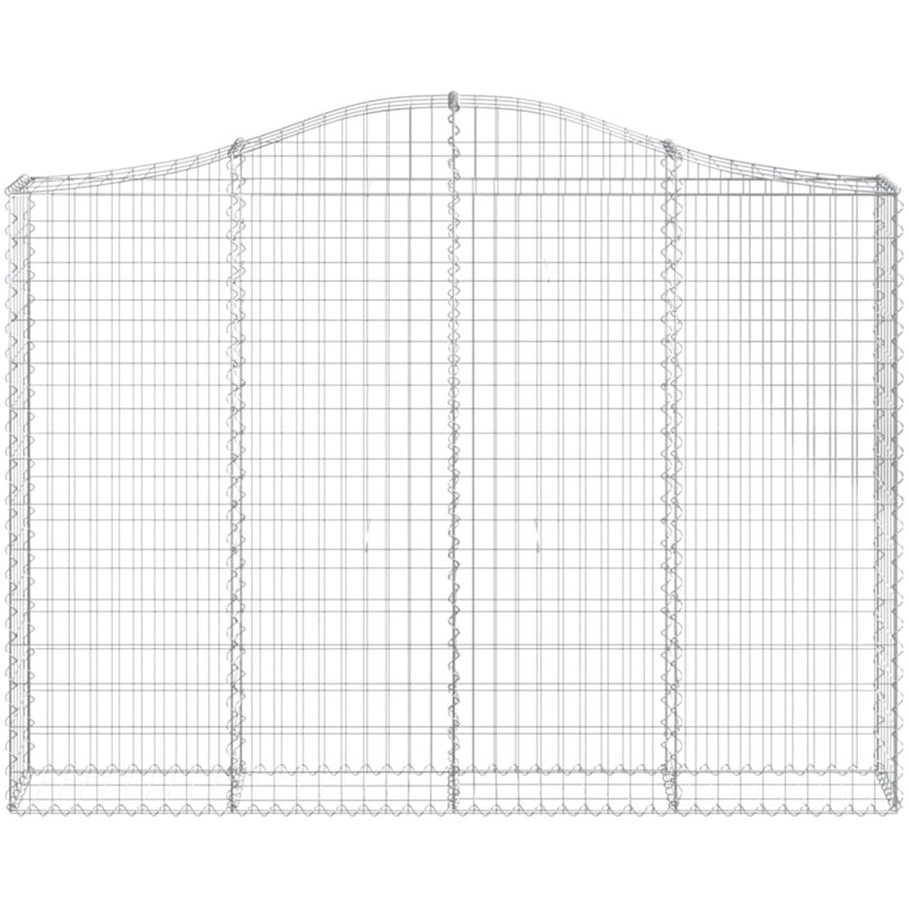 vidaXL Silver Galvanised Iron Arched Gabion Basket 200 x 30 x 140/160cm 3 Pack Image 4