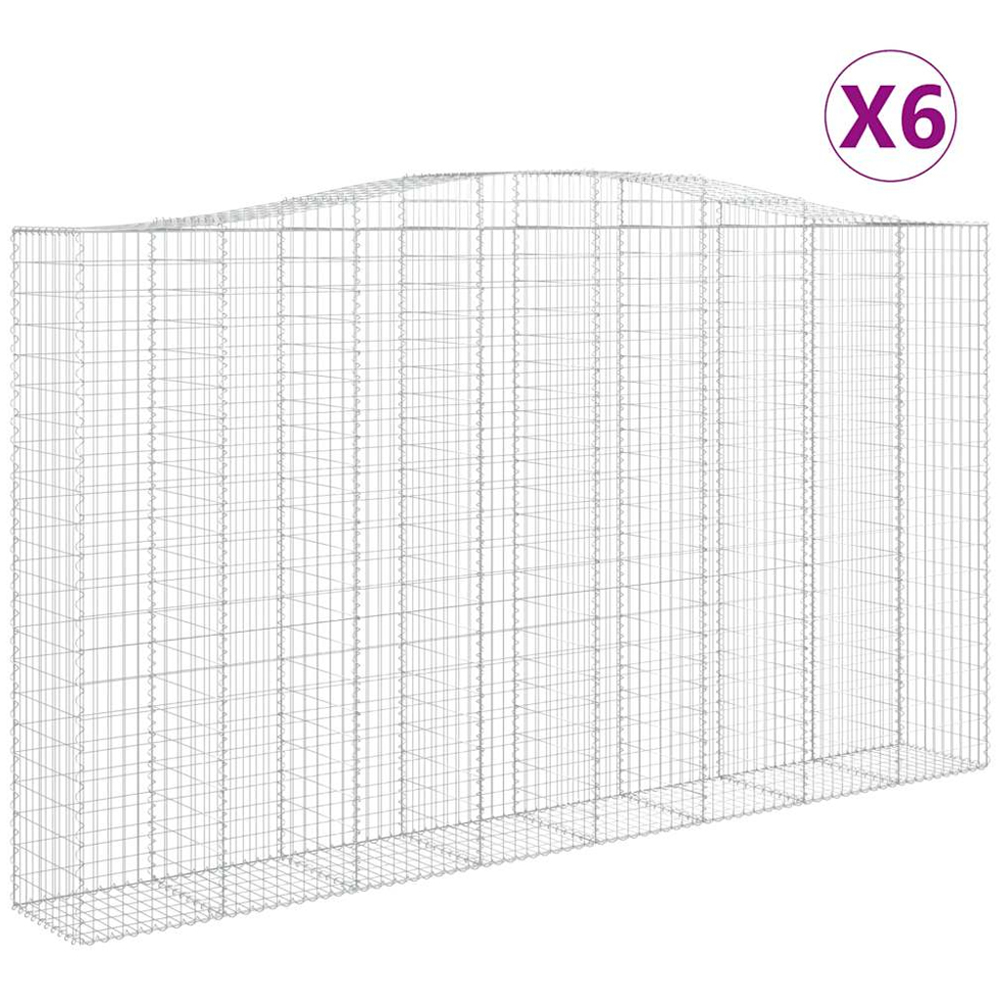 vidaXL Silver Galvanised Iron Gabion Basket 400 x 50 x 220/240cm 6 Pack Image 4